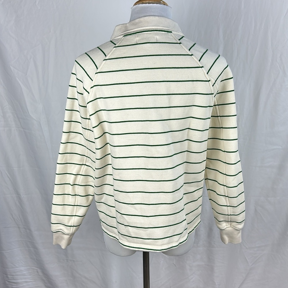 Madewell Oversize V-Neck Striped Fleece Pullover/Sweatshirt - Picture 4 of 6